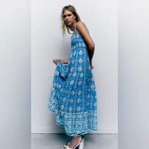ZARA long print maxi dress. Size small! Brand new with tags!